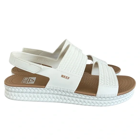 Reef Water Vista Sandals White/Tan Size 9 - Picture 2 of 11
